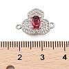 Brass Micro Pave Clear Cubic Zirconia Box Clasps KK-C075-21P-3