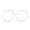 Brass Enamel Twist Ring Hoop Earrings EJEW-P301-01G-A-4