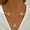 Stainless Steel Geometric Hollow Flower Bib Necklaces for Women BU4676-1