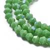 Opaque Solid Color Electroplate Glass Beads Strands EGLA-XCP0001-12A-4