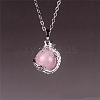 Natural Rose Quartz Round Ball Pendants PW-WG4D222-02-1