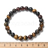 Natural Tiger Eye Bead Stretch Bracelets X-BJEW-K212-B-005-8