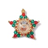 Christmas Glass & Seed Bead Woven Pendants PALLOY-MZ00261-1