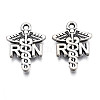 Tibetan Style Alloy RN Caduceus Medical Symbol Charms TIBEP-N008-137-1