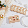 HOBBIESAY 2Pcs 2 Styles Rectangle 5-Slot Bamboo & 3-Slot Wood Ring Display Tray Stands RDIS-HY0001-02B-5