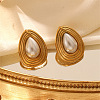 304 Stainless Steel & Plastic Pearls Hoop Earrings for Women EJEW-S236-02G-1