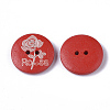 2-Hole Spray Painted Maple Wood Buttons BUTT-T006-007-2