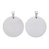 Tarnish Resistant DIY Materials 201 Stainless Steel Flat Round Hand Stamping Blank Tag Pendants STAS-O044-125-2