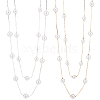 ANATTASOUL 2Pcs 2 Colors ABS Plastic Imitation Pearl Beaded Double Layer Necklaces Set NJEW-AN0001-20-1