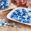 Cheriswelry 12 Strands 12 Style Baking Painted Pearlized Glass Pearl Round Bead Strands HY-CW0001-02-27