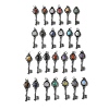 Key Brass Gemstone Big Pendants KK-D361-01AS-1