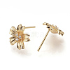 Brass Ear Studs KK-S333-04G-2