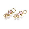 Brass Micro Pave Violet & Clear Cubic Zirconia Charms ZIRC-S067-004-NR-3