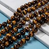 Natural Tiger Eye Round Bead Strands X-G-P072-33-10mm-6