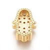 Brass Micro Pave Cubic Zirconia Slide Charms ZIRC-P077-34-NR-3