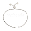 Non-Tarnish Adjustable 304 Stainless Steel Box Chain Slider Bracelet Making MAK-L038-001P-05-2