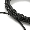 PU Imitation Leather Cord Triple Layer Multi-strand Bracelets BJEW-P329-05B-AS-3