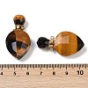 Natural Tiger Eye Faceted Teardrop Bottle Pendants G-A225-02G-04-3