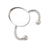 Non-Tarnish 304 Stainless Steel Open Cuff Ring Components X-STAS-I306-06B-P-1