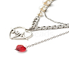 Heartbeat Tibetan Style Alloy Pendant Necklaces X1-NJEW-TA00006-2