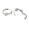 Brass Micro Pave Clear Cubic Zirconia Hoop Earrings EJEW-S234-03P-2