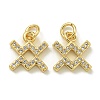 Rack Plating Brass Micro Pave Cubic Zirconia Pendants KK-K386-02F-G-1