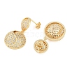 Brass Pave Clear Cubic Zirconia Stud Earrings for Women EJEW-S225-10G-01-2