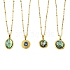 304 Stainless Steel Natural Paua Shell Pendant Satellite Chain Necklaces NJEW-JN06446-01-2