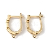 Brass Hollow Out Rectangle Hoop Earring Findings ZIRC-L097-058G-1