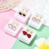 Heart Glass & Polymer Clay Rhinestone Ear Fake Plugs EJEW-H105-28G-1