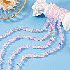 Electroplate Transparent Glass Beads Strands GLAA-TAC0028-009A-4