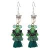 Dyed Synthetic Turquoise Tassel Pendants Earrings EJEW-TA00420-1