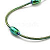 Ion Plating(IP) 304 Stainless Steel Round Snake Chain Bracelet with Oval Beaded BJEW-E088-03RC-2