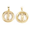 Brass Micro Pave Clear Cubic Zirconia Pendants ZIRC-M115-11G-2