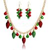 Christmas Bell & Bulb Alloy Pendant Necklaces & Dangle Earrings Sets WGF6150-01-2