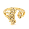 Eye Brass Micro Pave Clear Cubic Zirconia Open Cuff Rings for Women RJEW-L121-034G-2
