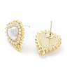 Alloy Plastic Imitation Pearl Stud Earring Finding Accessories FIND-U006-11G-2