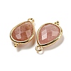 Natural Strawberry Quartz Faceted Pendants G-M431-15G-11-2