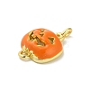 Halloween Brass Orange Enamel Connector Charms KK-F915-04C-G-2