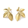 201 Stainless Steel Leaf Stud Earrings EJEW-D084-07G-3