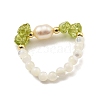 Natural Peridot Finger Ring RJEW-K265-07-2