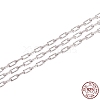 Rhodium Plated 925 Sterling Silver Paperclip Chains STER-WH0011-07P-1