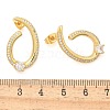 Rack Plating Brass Micro Pave Clear Cubic Zirconia Stud Earrings for Women EJEW-C125-21B-G-5