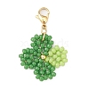 Clover Glass Beaded Pendant Decorations HJEW-TA00034-1