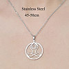 Non-Tarnish 201 Stainless Steel Hollow Yoga Pendant Necklace NJEW-OY002-09-3