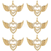 8pcs Brass Micro Pave Cubic Zirconia Pendants KK-BBC0020-22-7