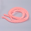 Light Salmon Frosted Round Transparent Glass Bead Strands X-GLAA-S031-6mm-28-3
