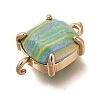 Brass Glass Imitation Gemstone Connector Charms KK-Z076-01G-01-2