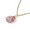 5Pcs 5 Style Natural Mixed Gemstone Pentacle Pendant Necklaces Set NJEW-JN04090-5