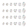 Cheriswelry 90Pcs 6 Style UV Plating Transparent Rainbow Iridescent Acrylic Beads OACR-CW0001-04-2